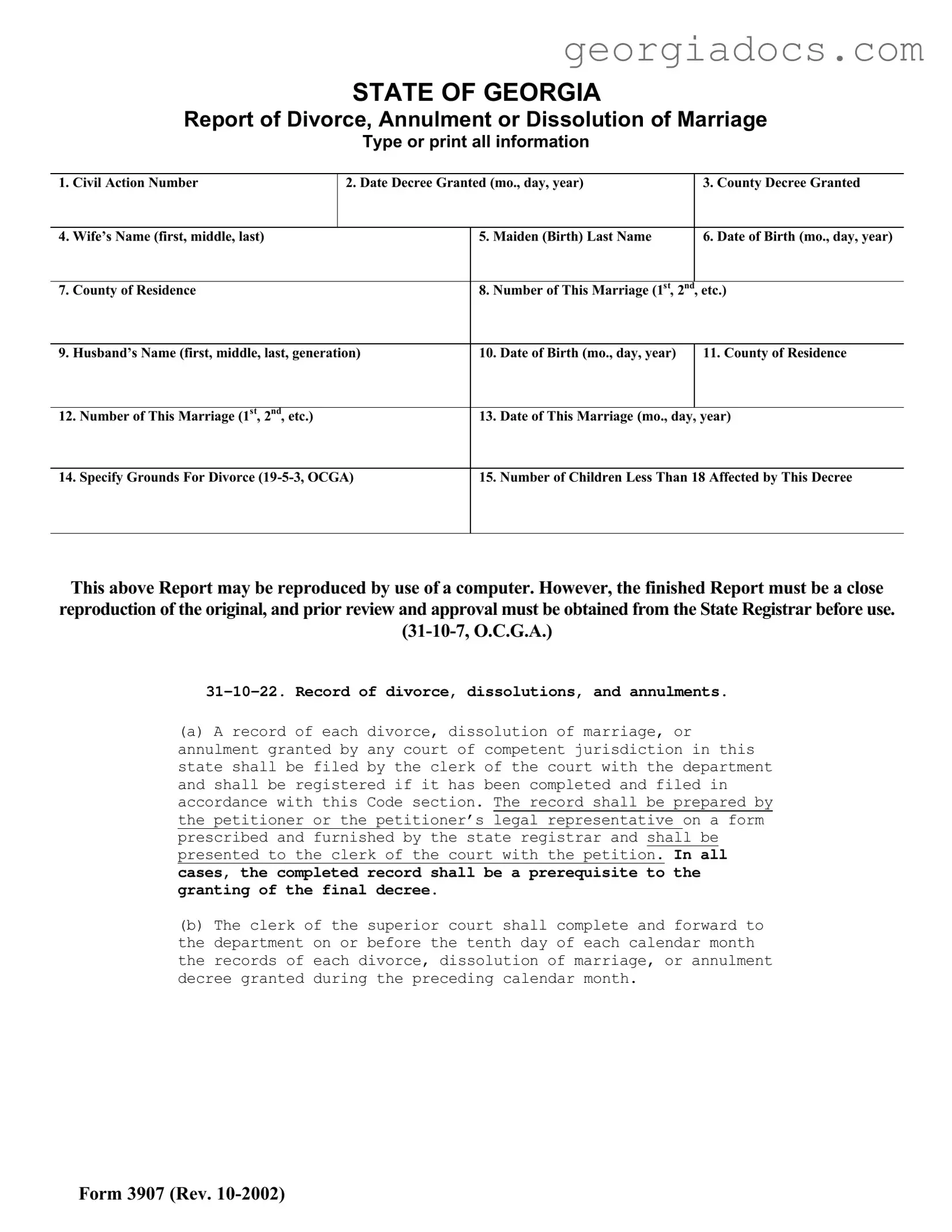 Georgia 3907 Template in PDF
