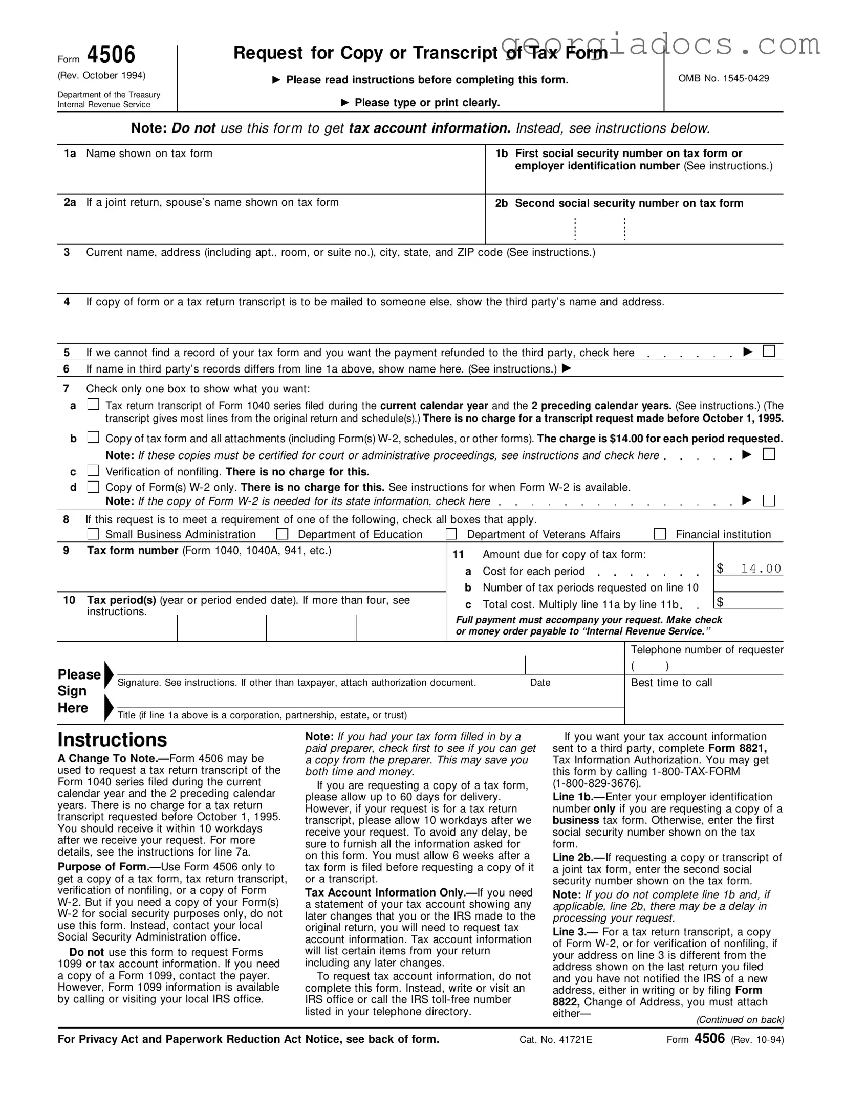Georgia 4506 Template in PDF