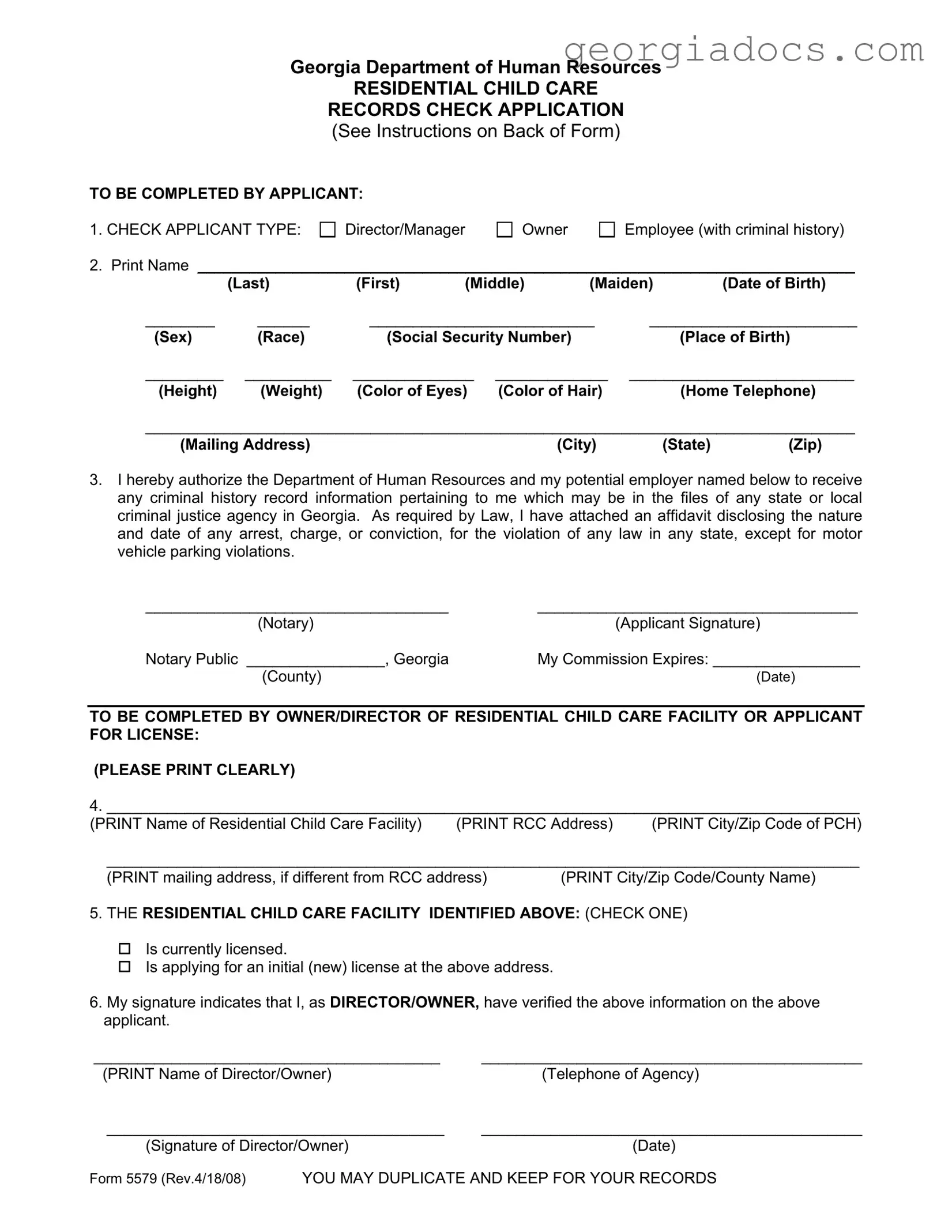 Georgia 5579 Template in PDF