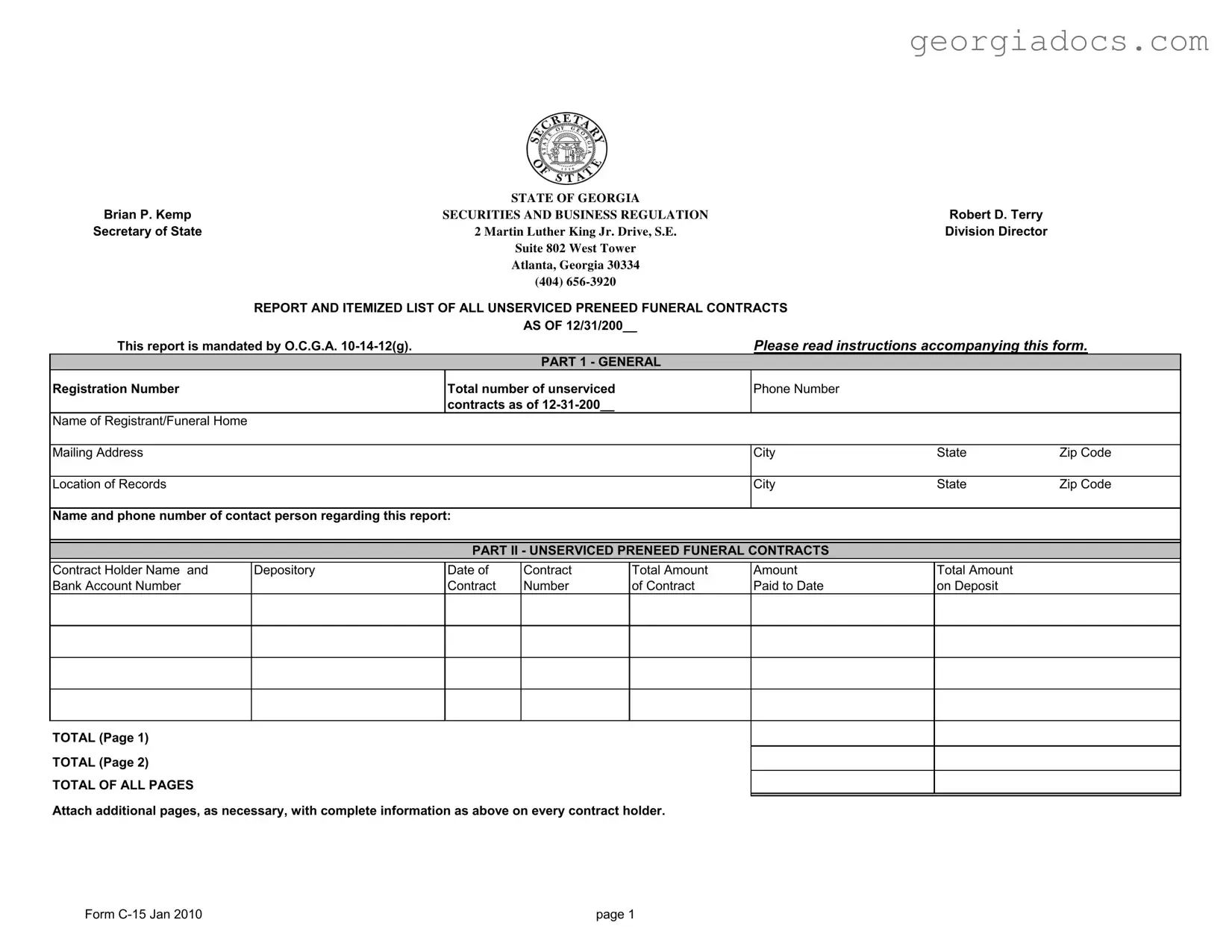 Georgia C 15 Template in PDF