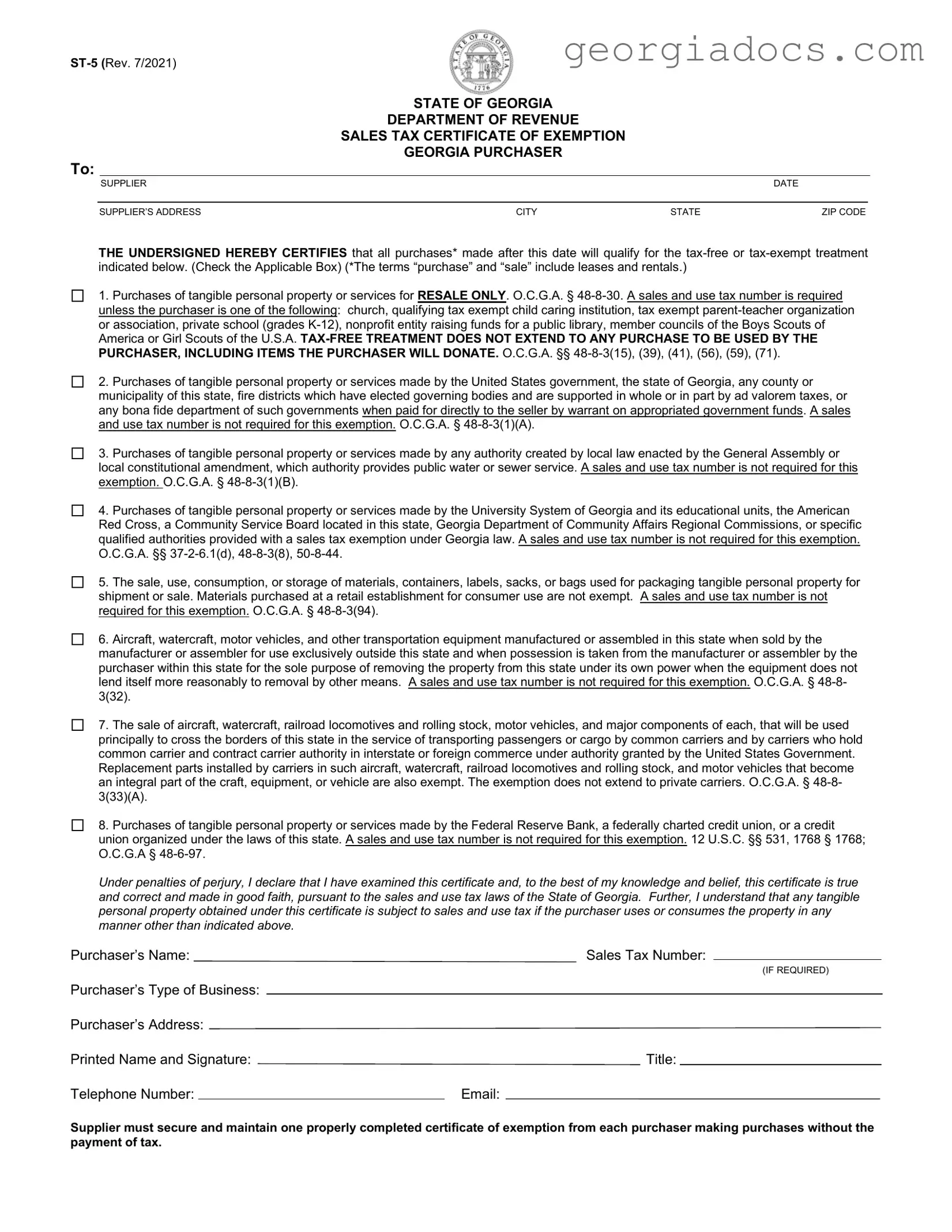 Georgia St 5 Template in PDF