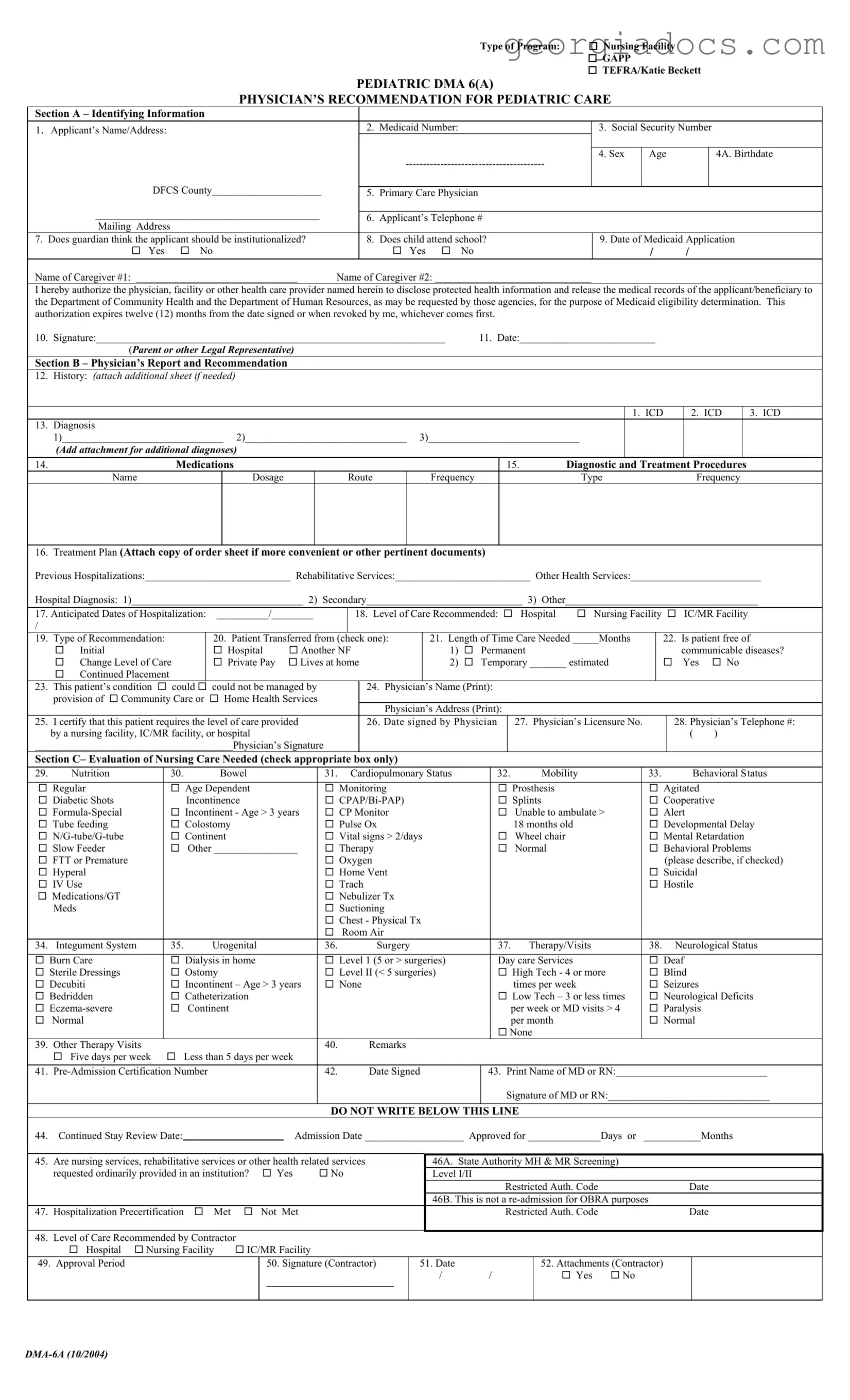 Georgia Dma 6 Template in PDF