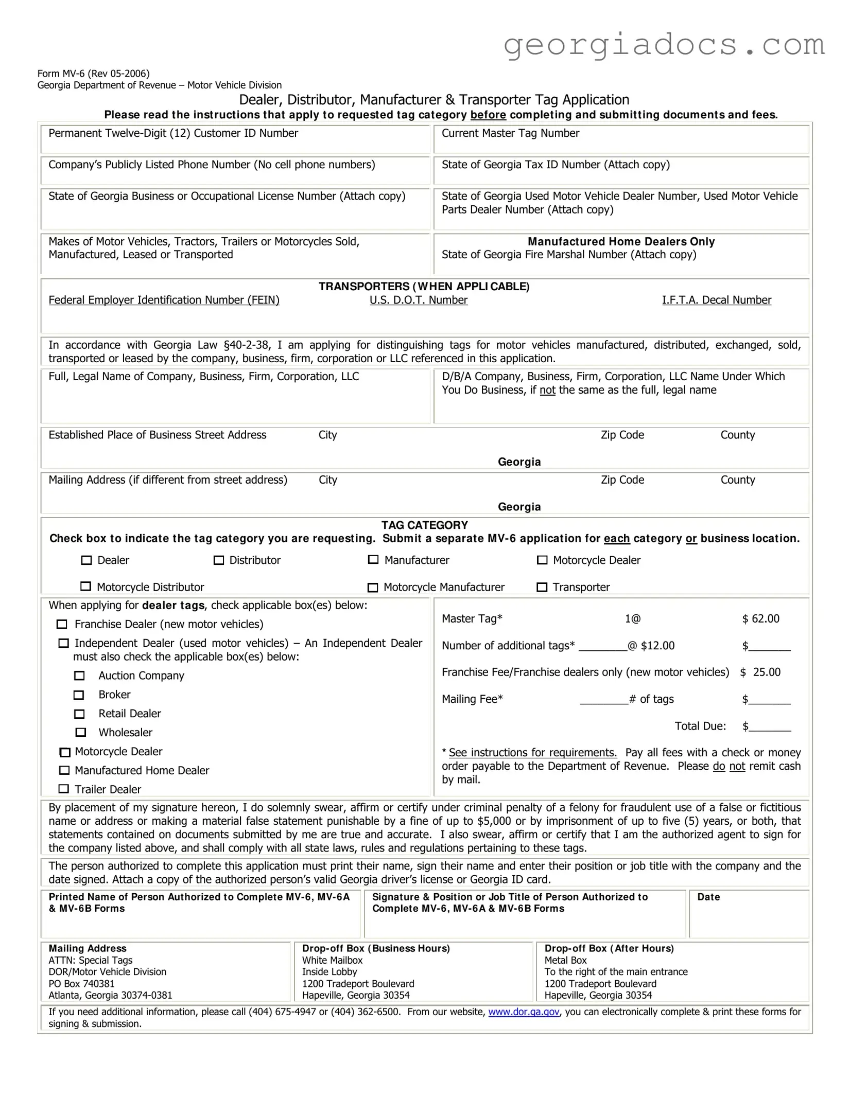 Georgia Mv 6 Template in PDF