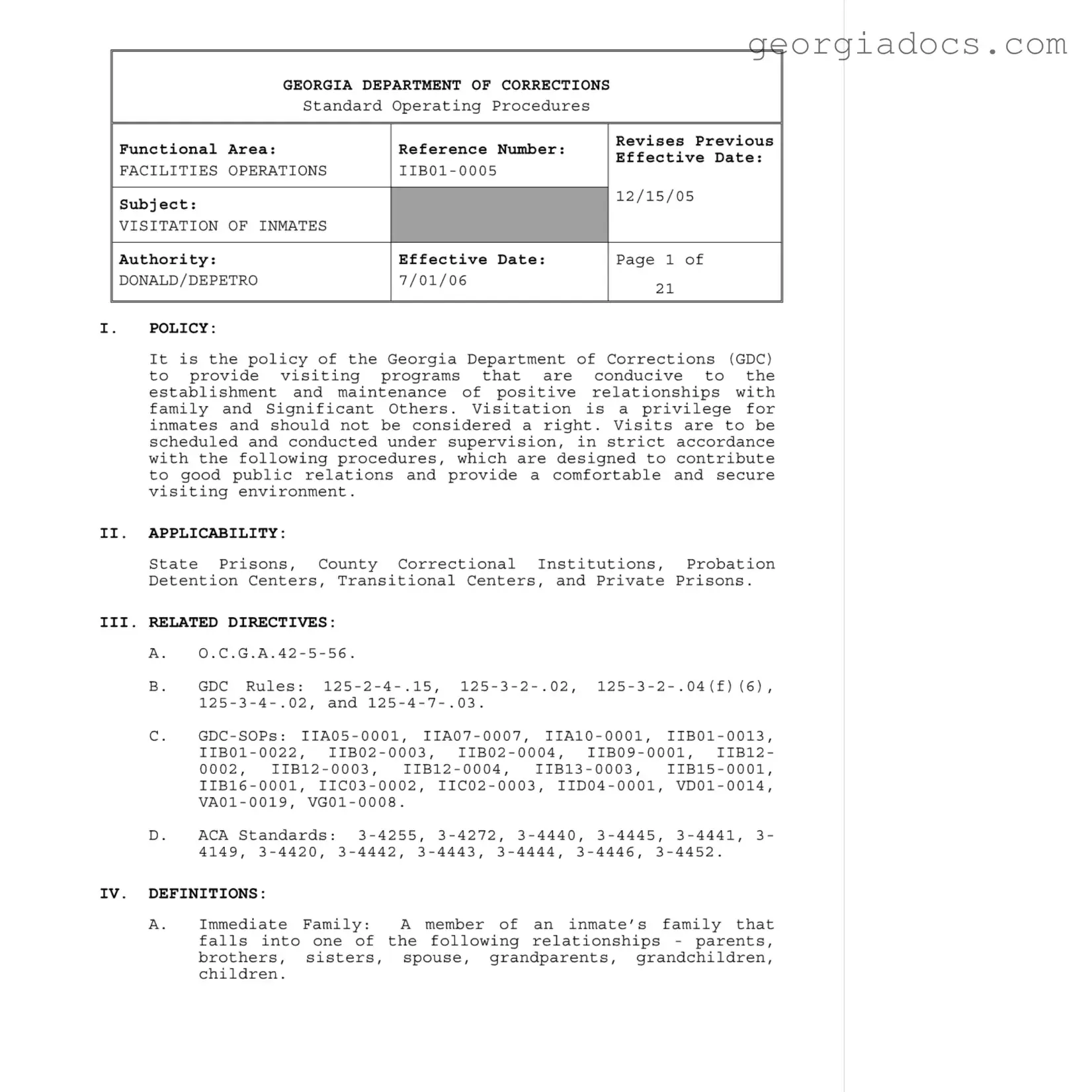 Georgia Sop Template in PDF