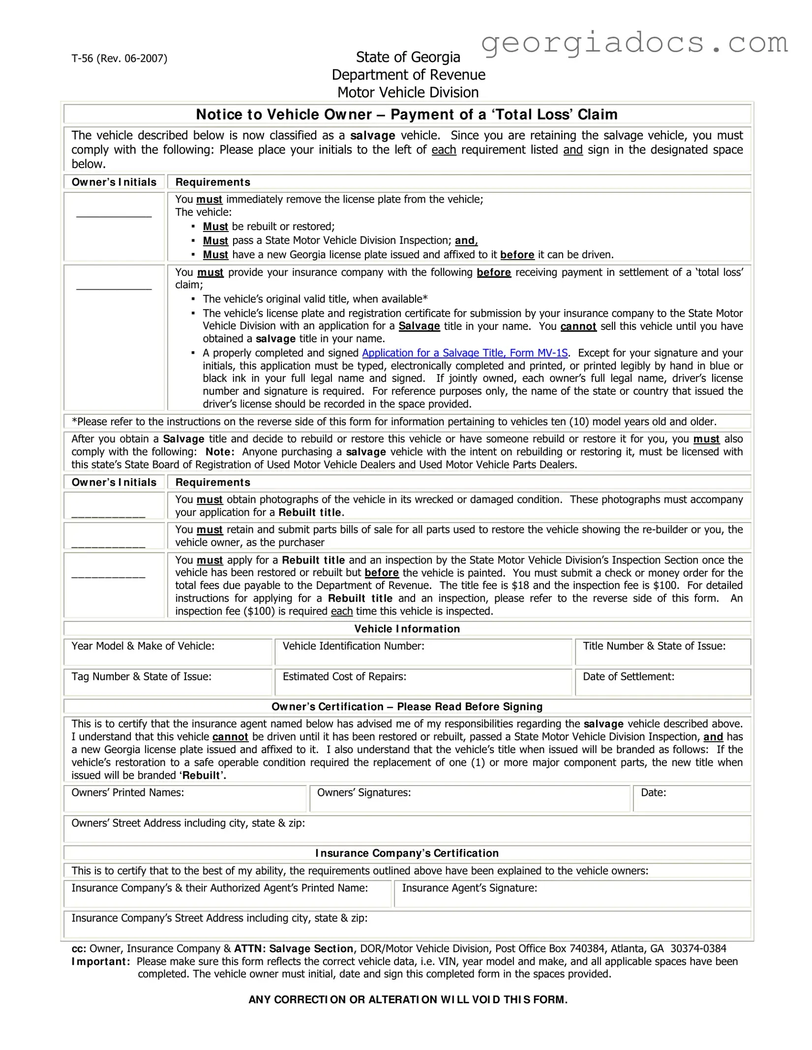Georgia T 56 Template in PDF