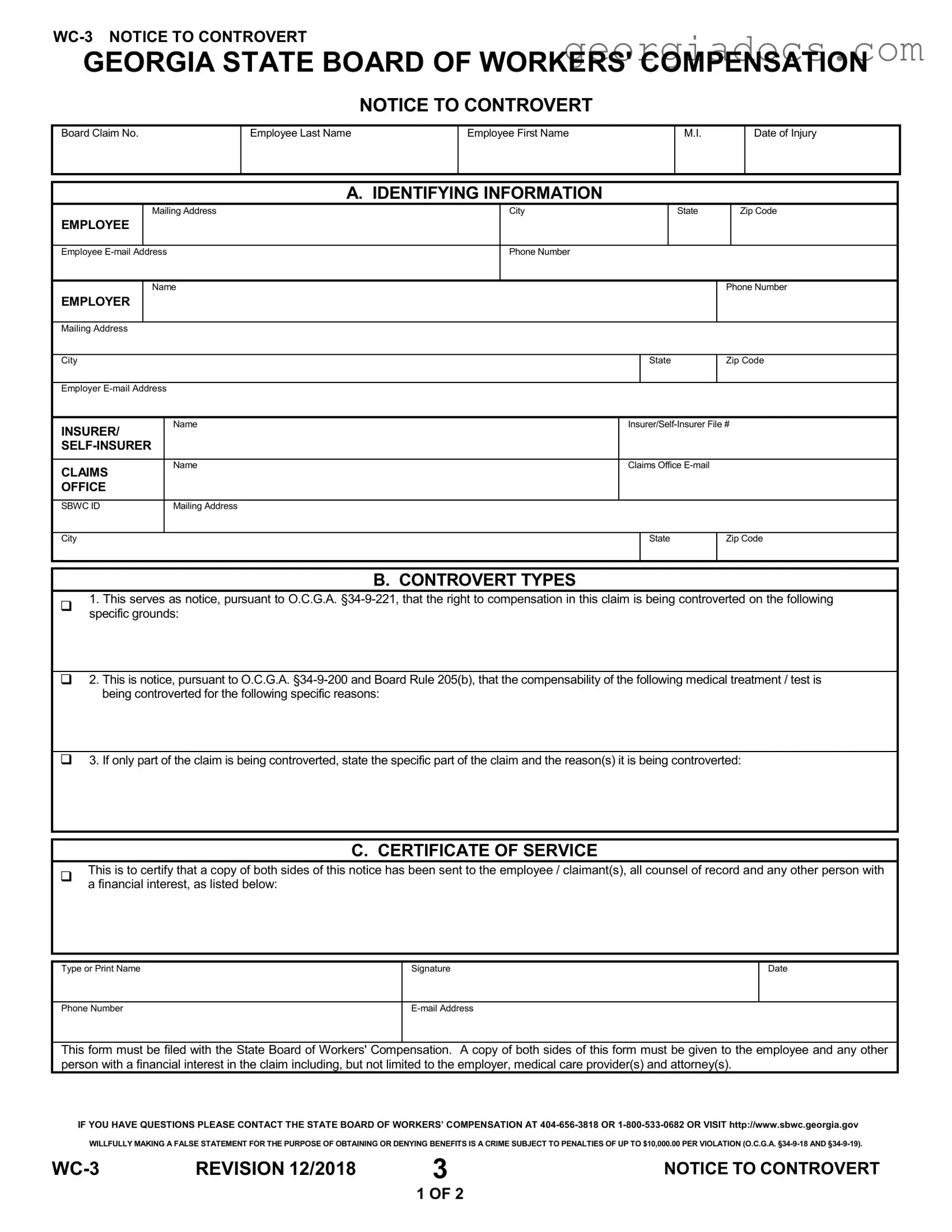Georgia Wc 3 Template in PDF