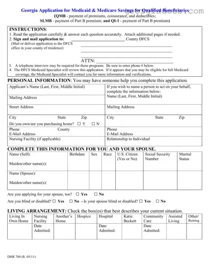 Georgia Application For Medicaid Template in PDF