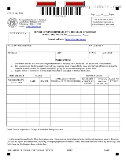 Georgia Att 112 Template in PDF