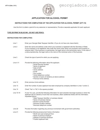 Georgia Att 15 Template in PDF