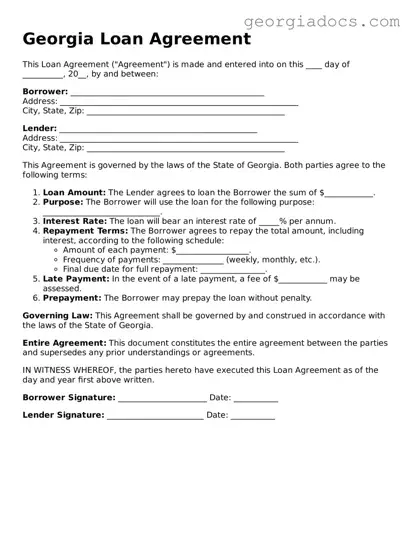  Loan Agreement Template for Georgia
