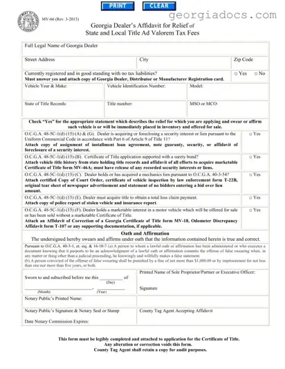 Georgia Mv 66 Template in PDF