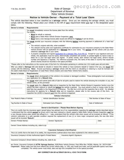 Georgia T 56 Template in PDF