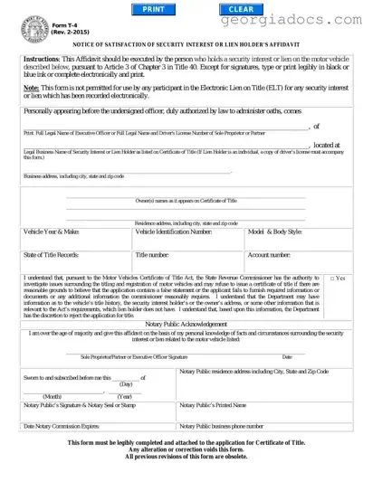 Georgia T4 Template in PDF