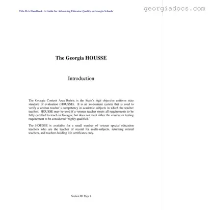 Housse Rubric Georgia Template in PDF