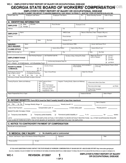 Wc 1 Georgia Template in PDF