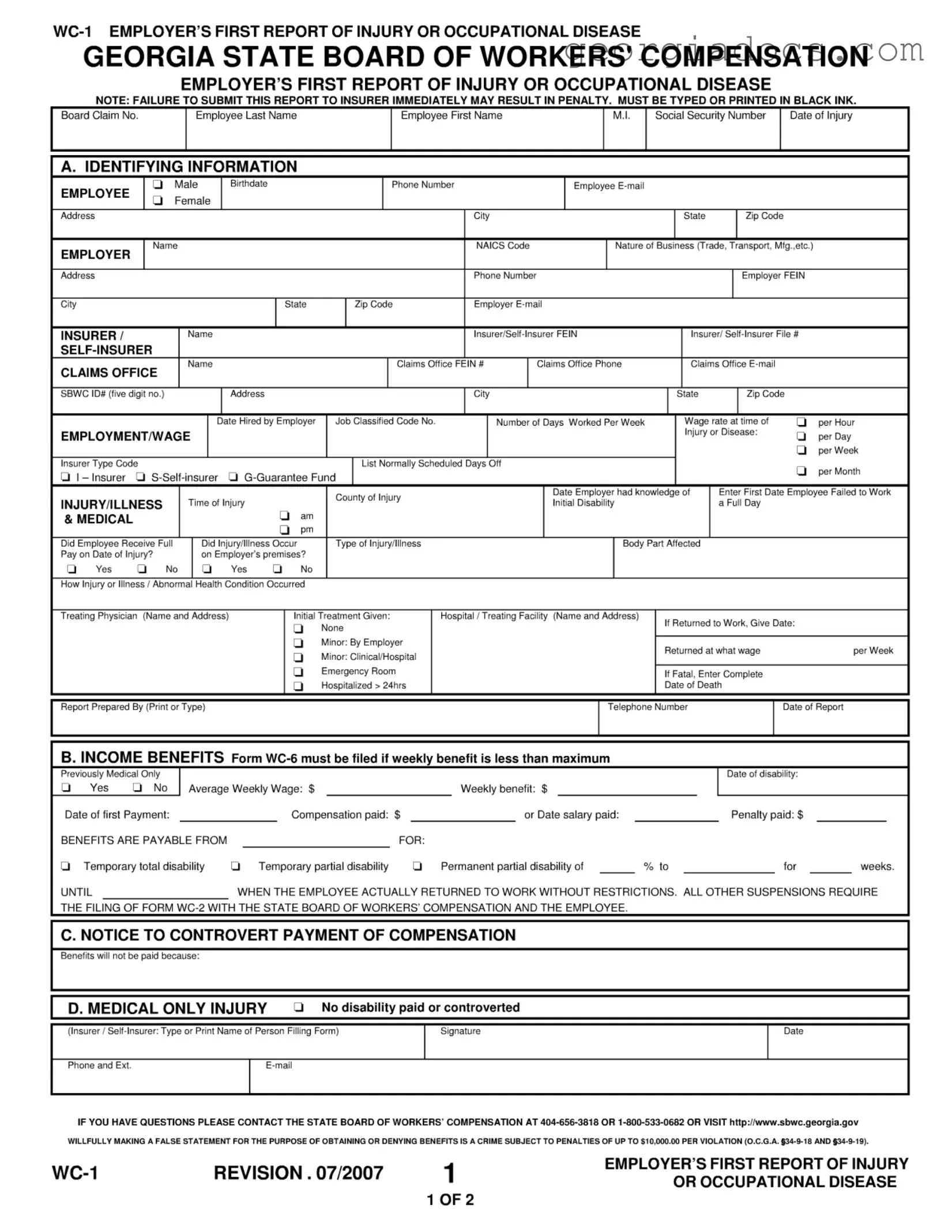 Wc 1 Georgia Template in PDF
